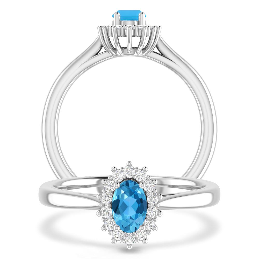 White Gold - Blue Topaz