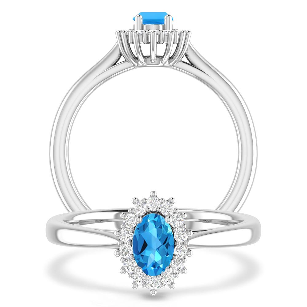 White Gold - Blue Topaz