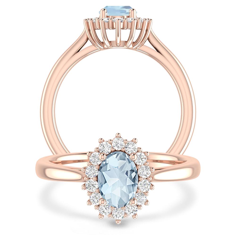 Rose Gold - Aquamarine