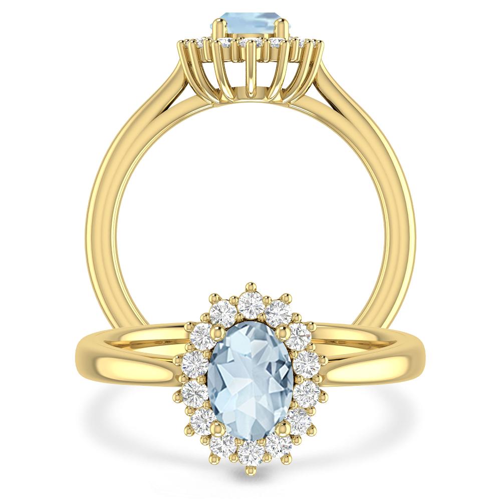 Yellow Gold - Aquamarine