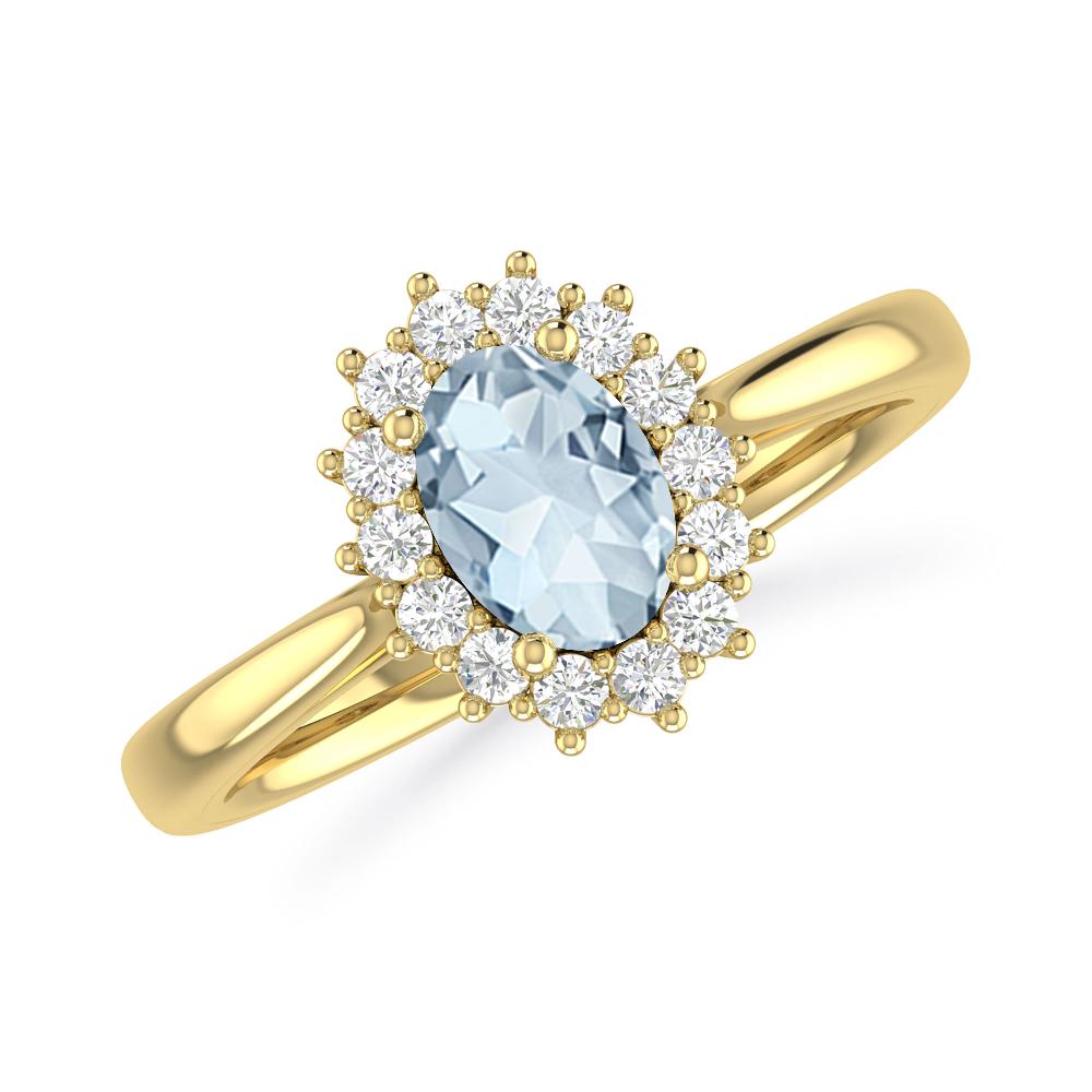 Yellow Gold - Aquamarine