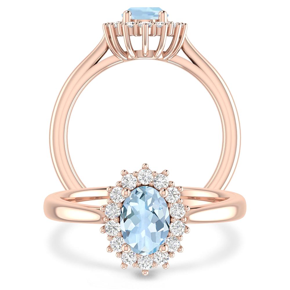 Rose Gold - Aquamarine