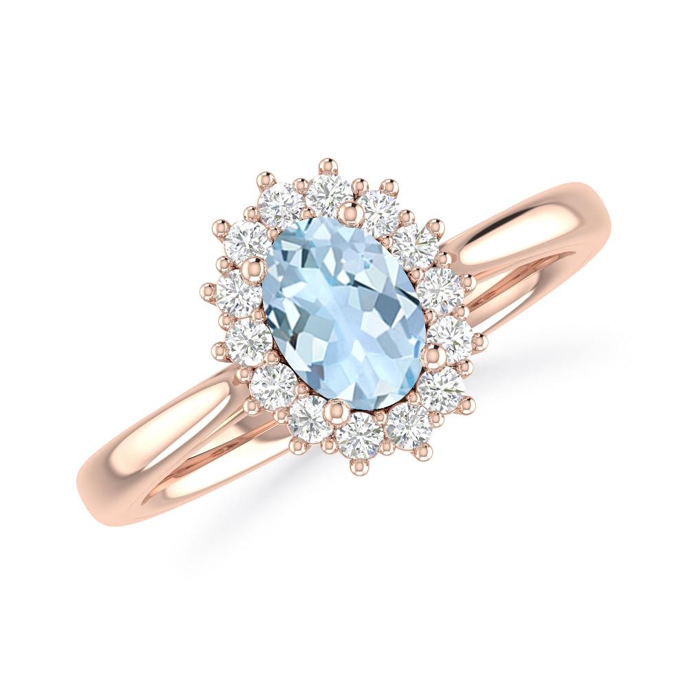 Rose Gold - Aquamarine