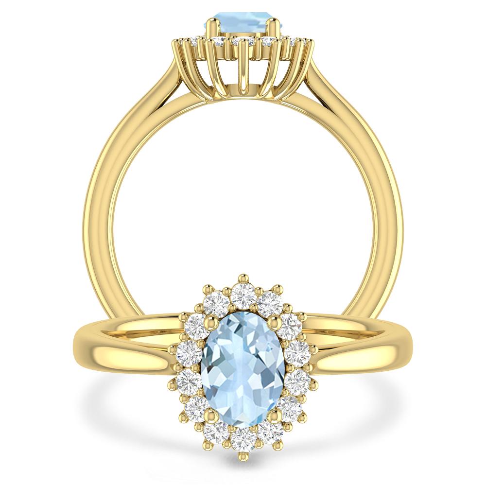 Yellow Gold - Aquamarine