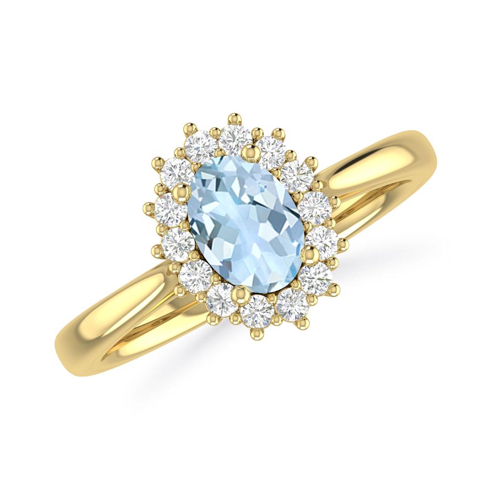 Yellow Gold - Aquamarine