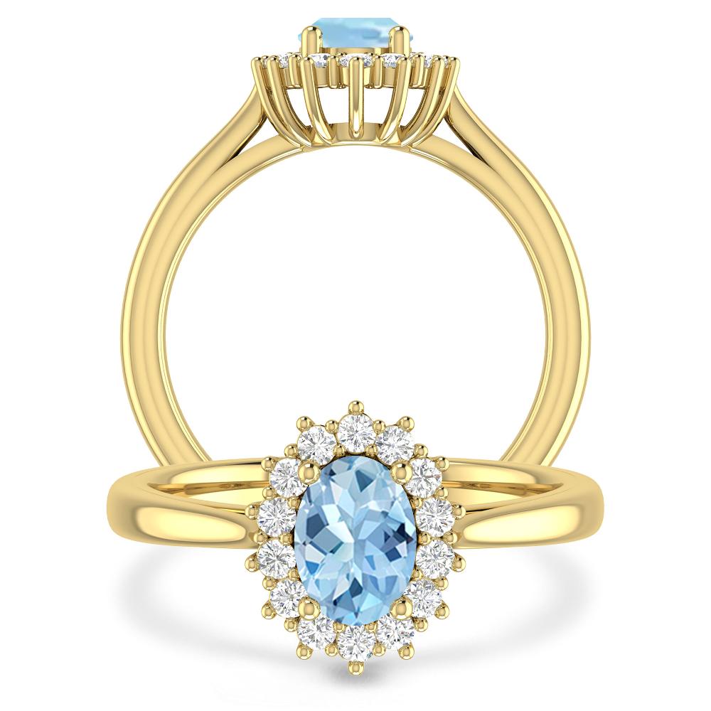 Yellow Gold - Aquamarine