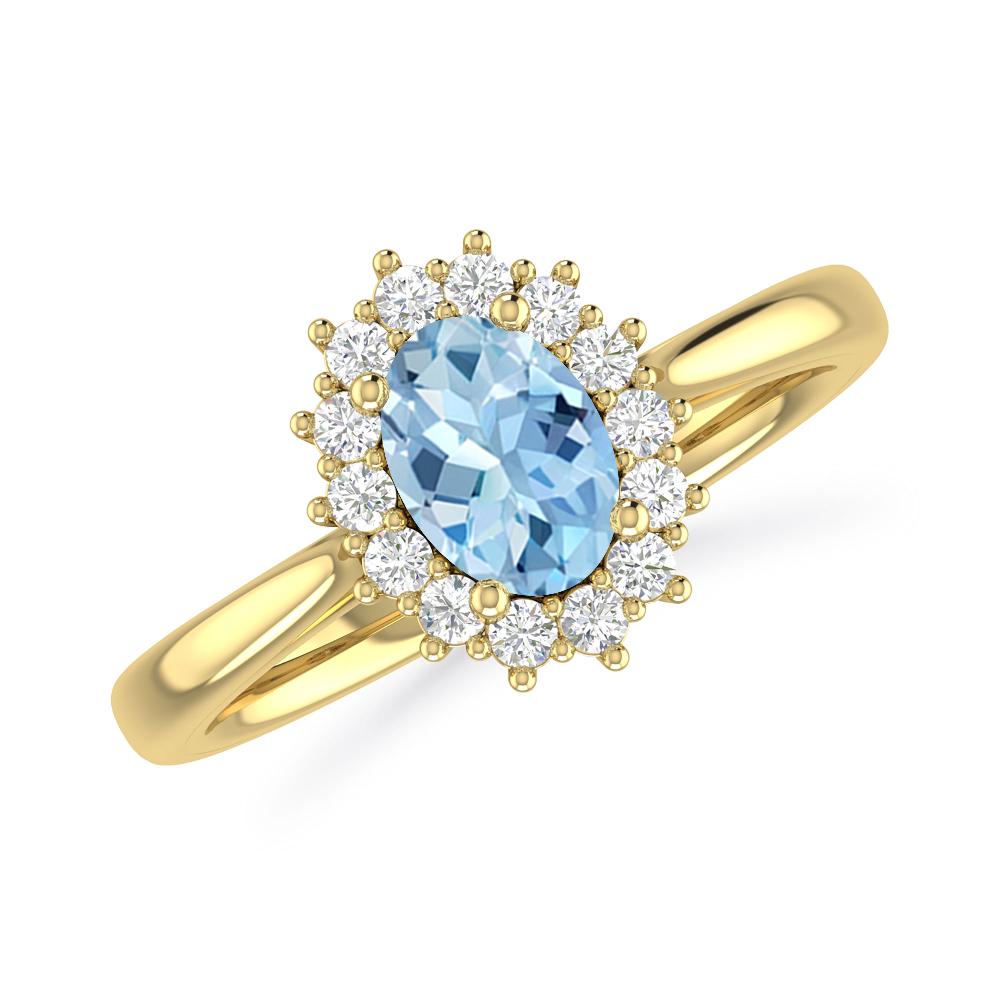 Yellow Gold - Aquamarine