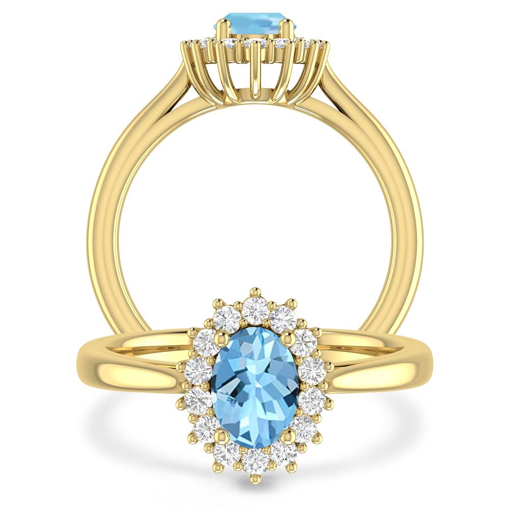 Yellow Gold - Aquamarine