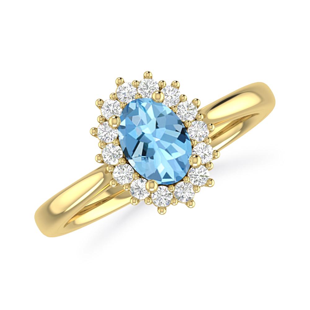 Yellow Gold - Aquamarine