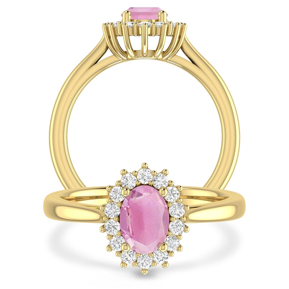 Yellow Gold - Pink Tourmaline