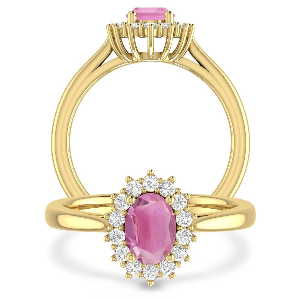 Yellow Gold - Pink Tourmaline