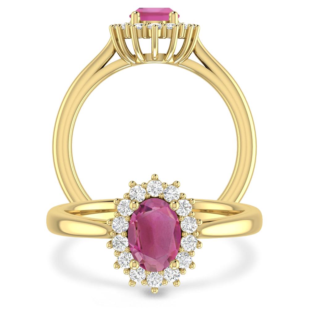 Yellow Gold - Pink Tourmaline