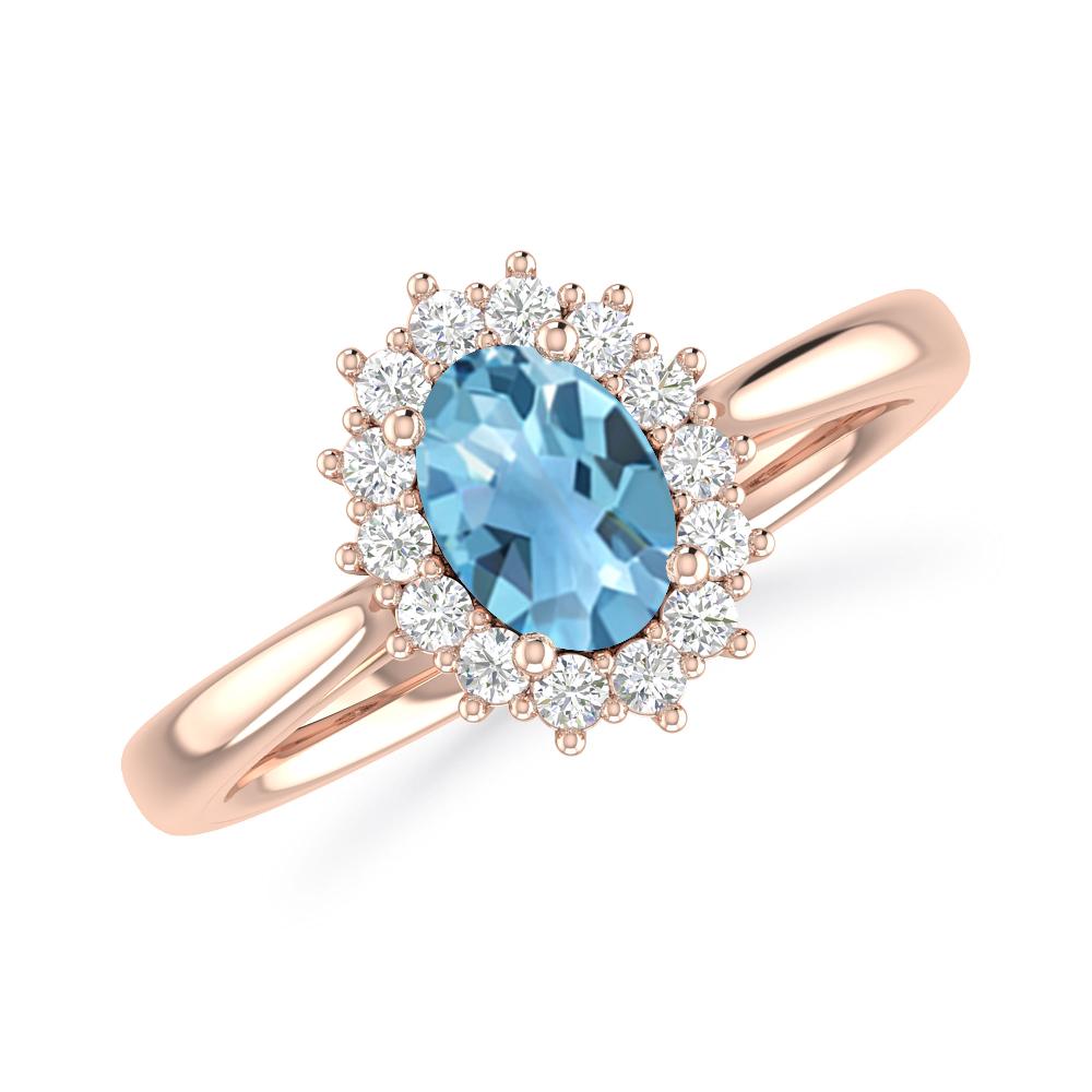 Rose Gold - Blue Topaz