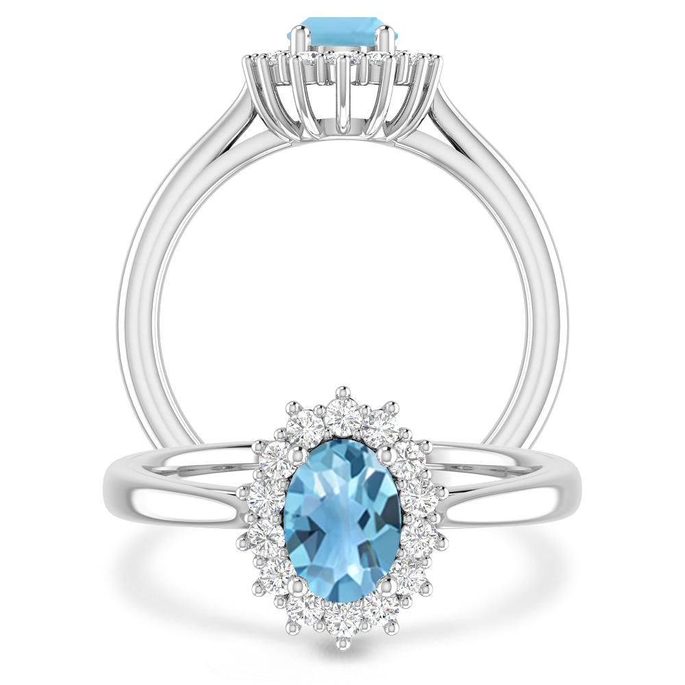 White Gold - Blue Topaz