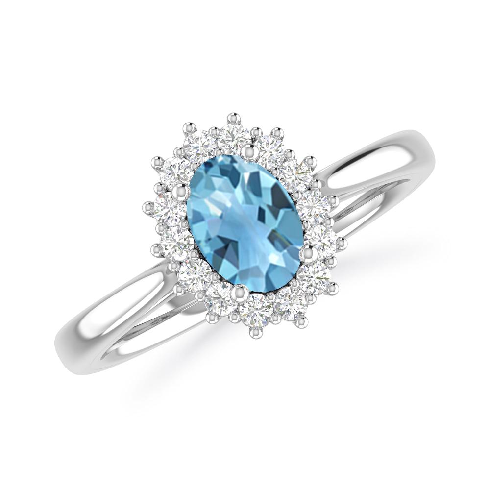 White Gold - Blue Topaz