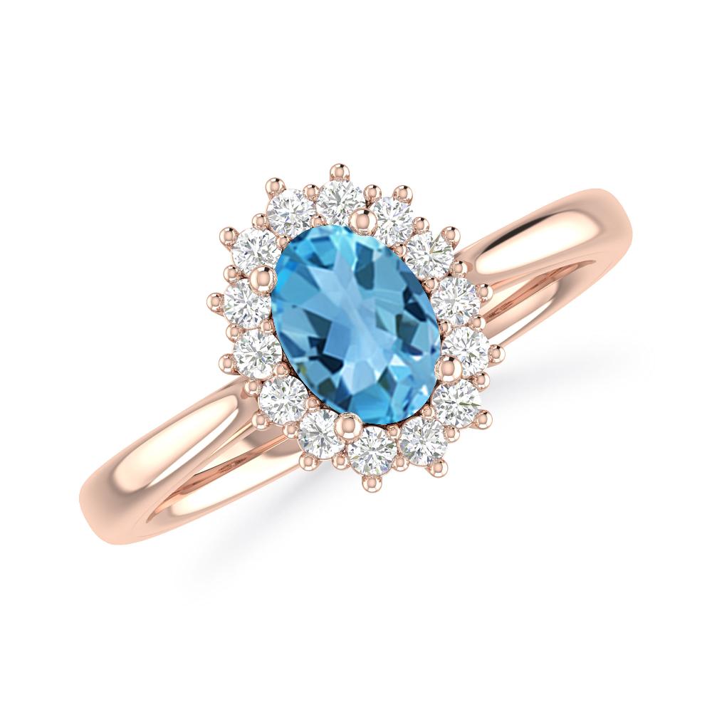 Rose Gold - Blue Topaz