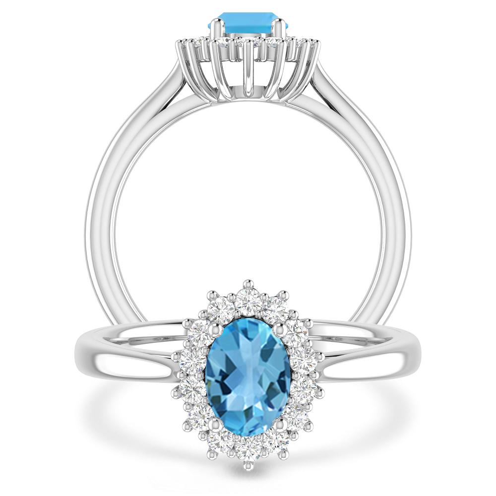 White Gold - Blue Topaz