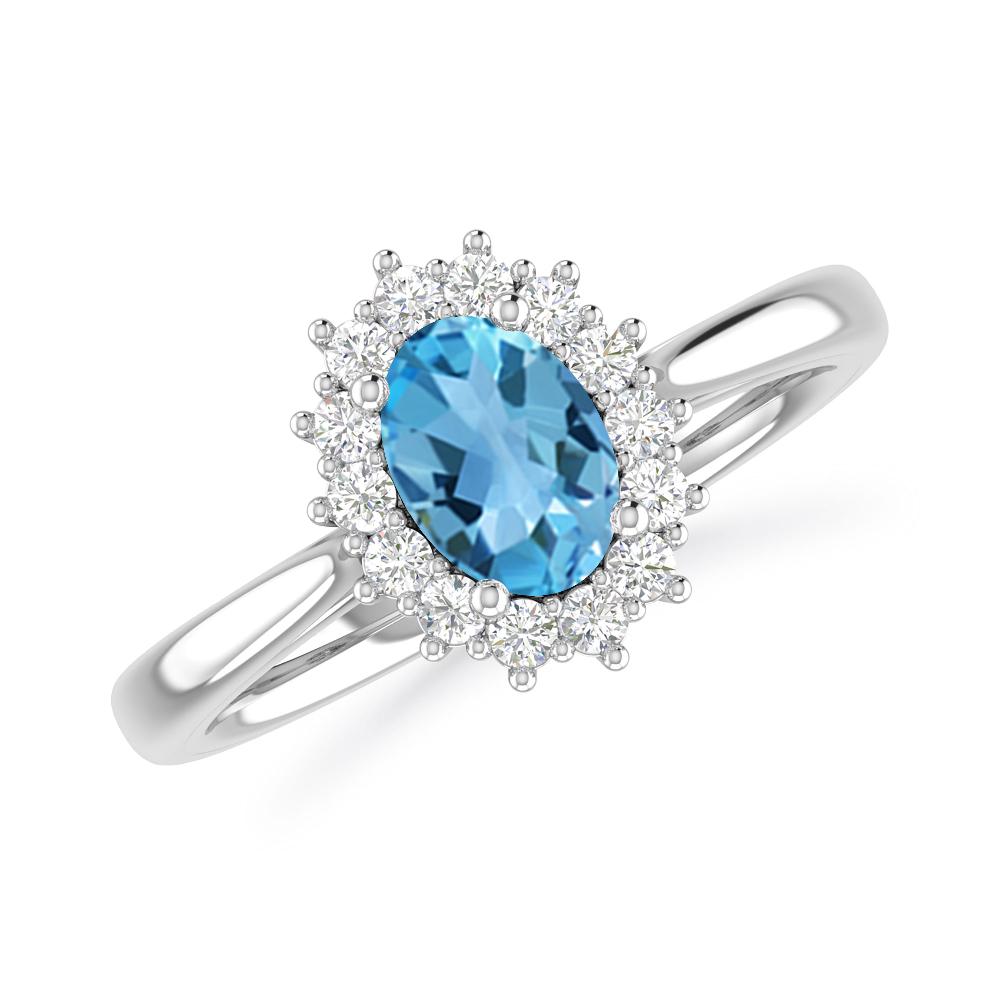 White Gold - Blue Topaz