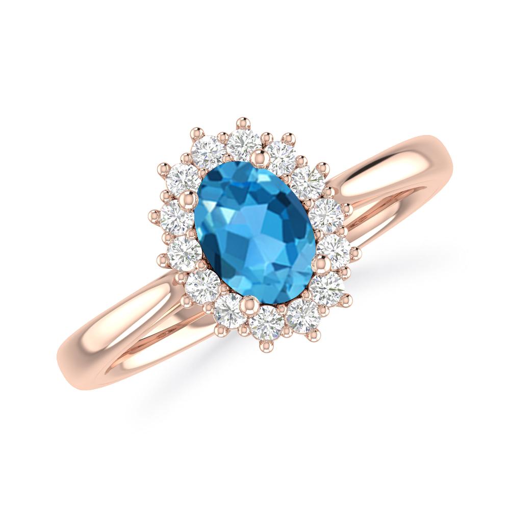 Rose Gold - Blue Topaz