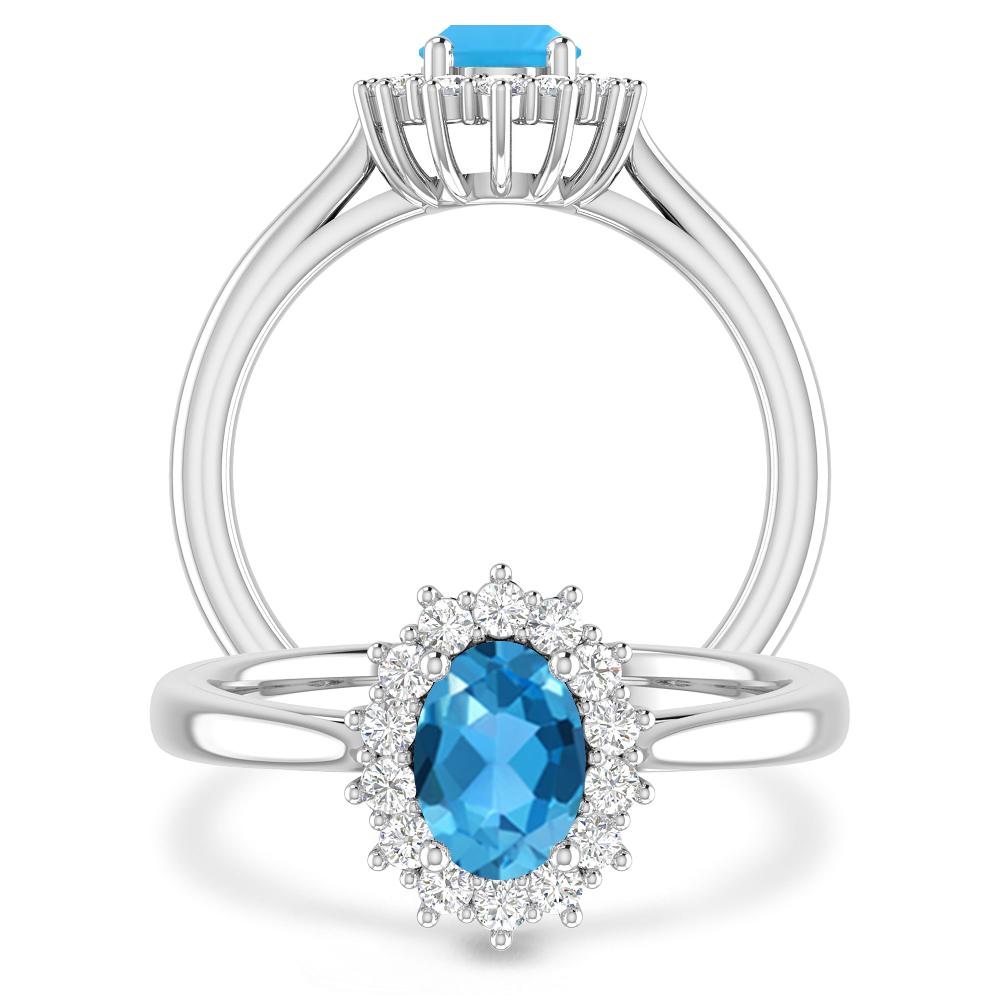 White Gold - Blue Topaz