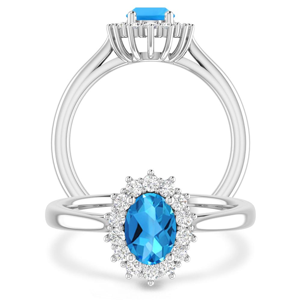 White Gold - Blue Topaz