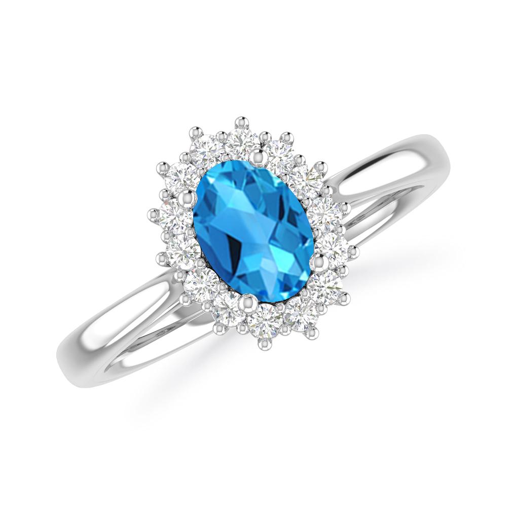 White Gold - Blue Topaz