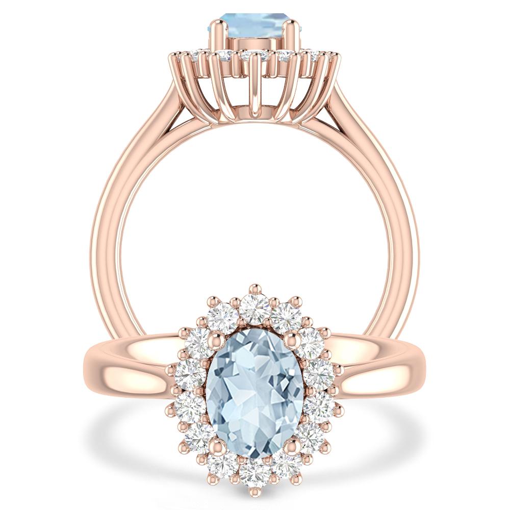 Rose Gold - Aquamarine