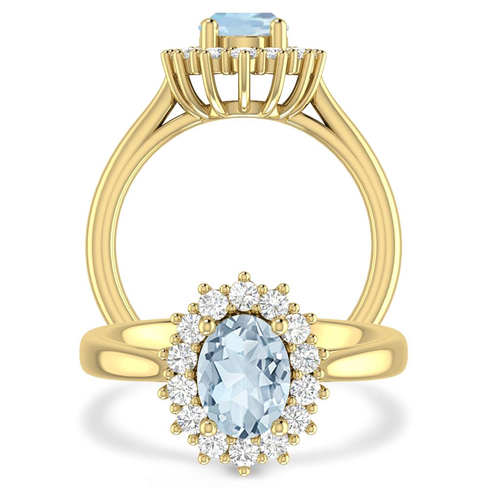 Yellow Gold - Aquamarine