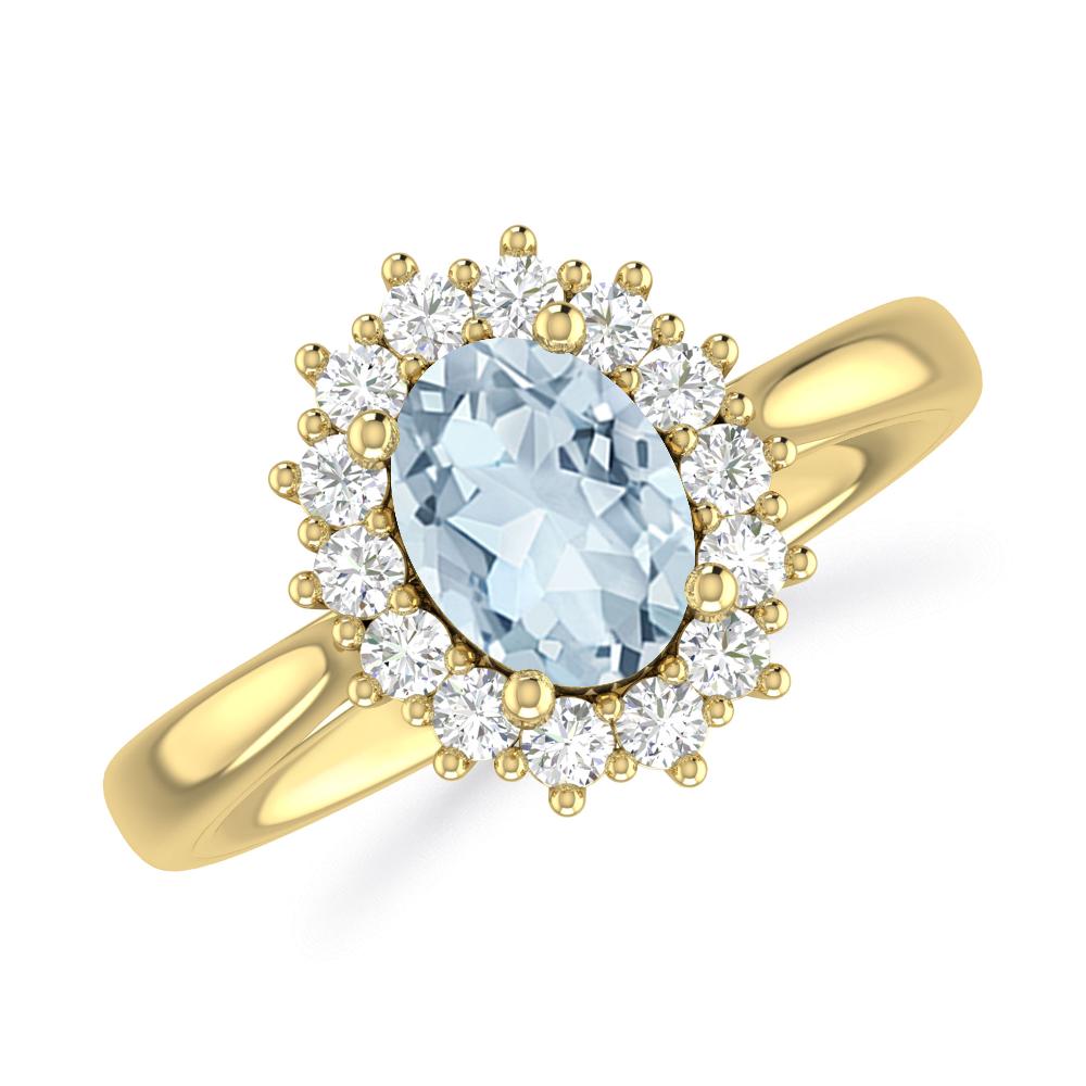 Yellow Gold - Aquamarine