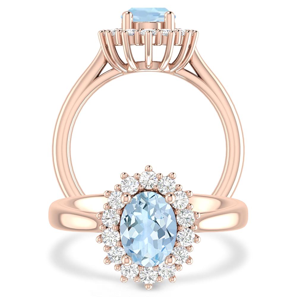 Rose Gold - Aquamarine