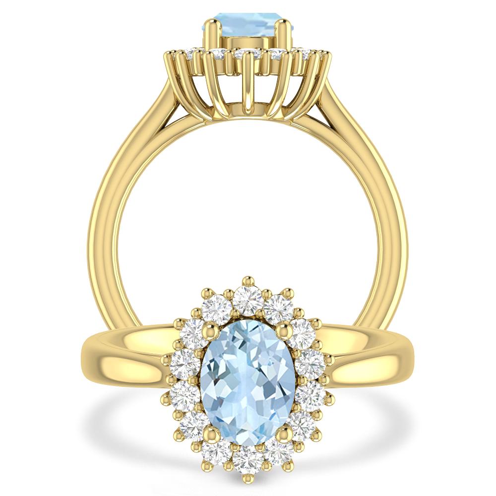 Yellow Gold - Aquamarine