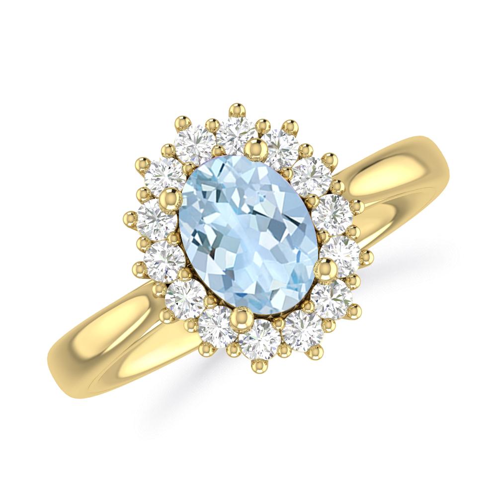 Yellow Gold - Aquamarine