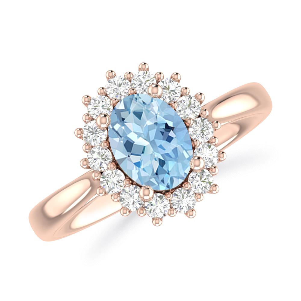 Rose Gold - Aquamarine