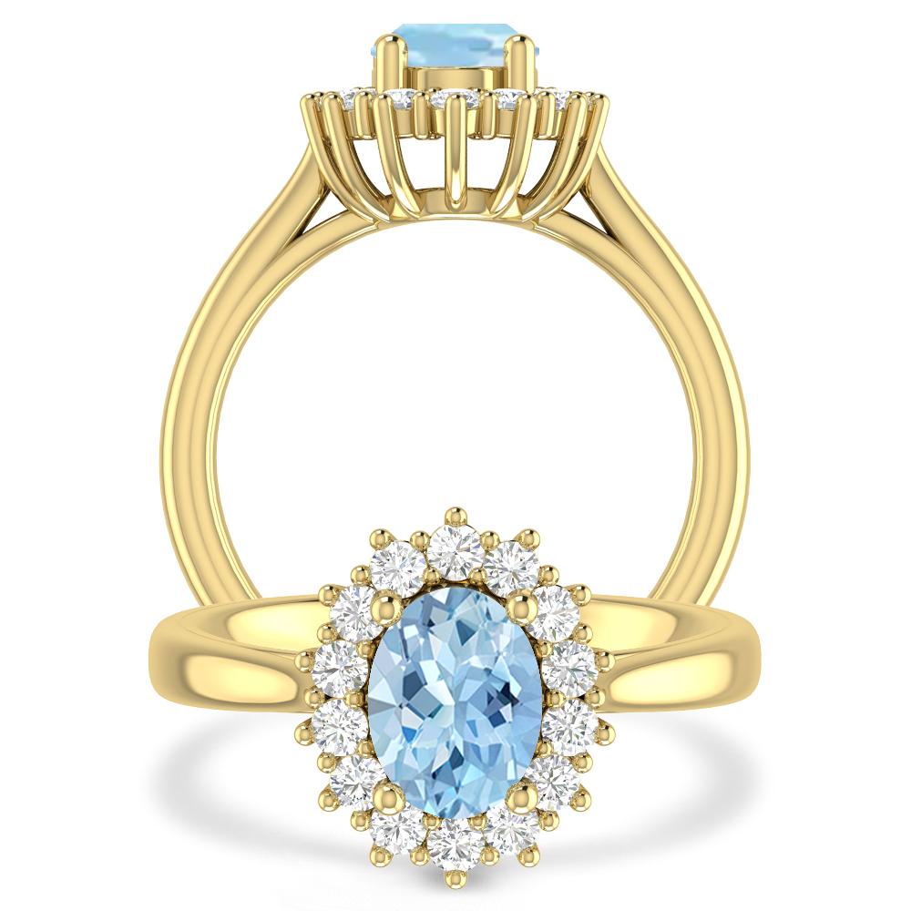 Yellow Gold - Aquamarine