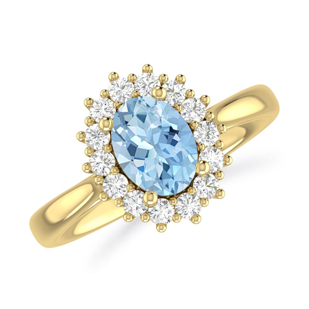 Yellow Gold - Aquamarine