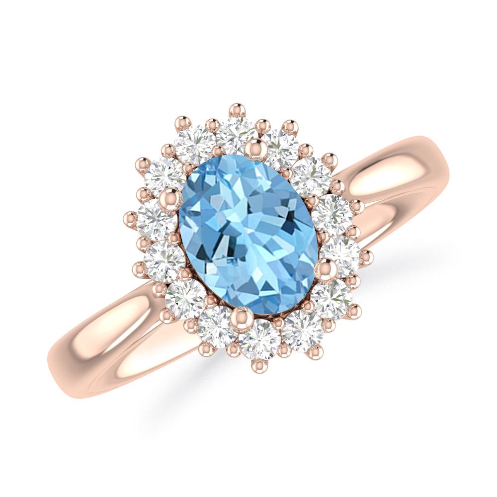 Rose Gold - Aquamarine