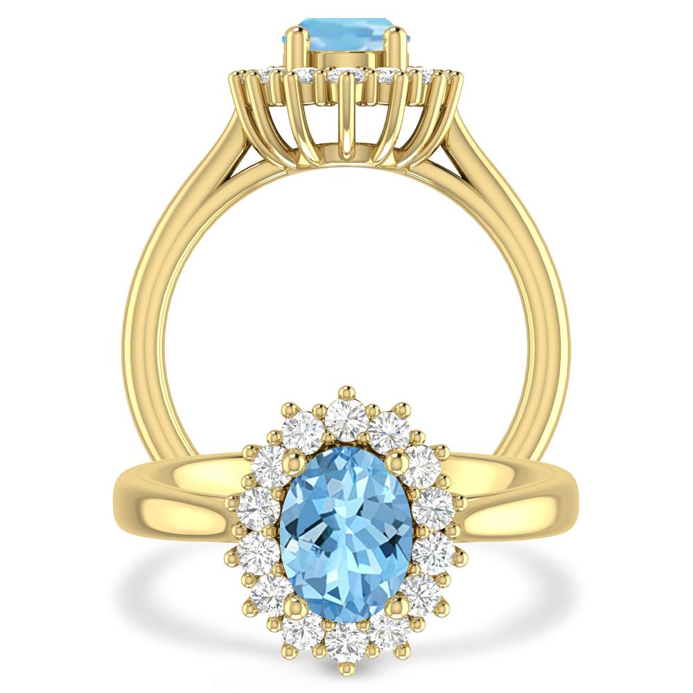 Yellow Gold - Aquamarine