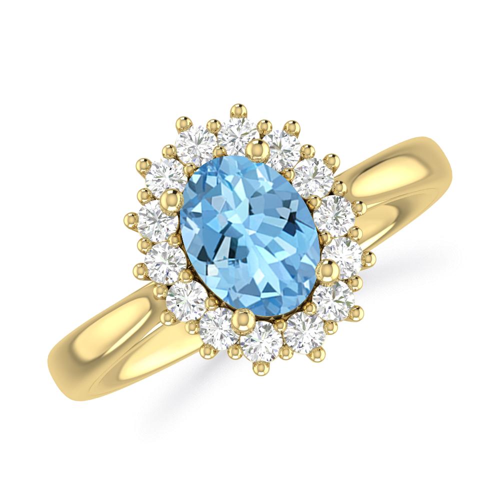 Yellow Gold - Aquamarine