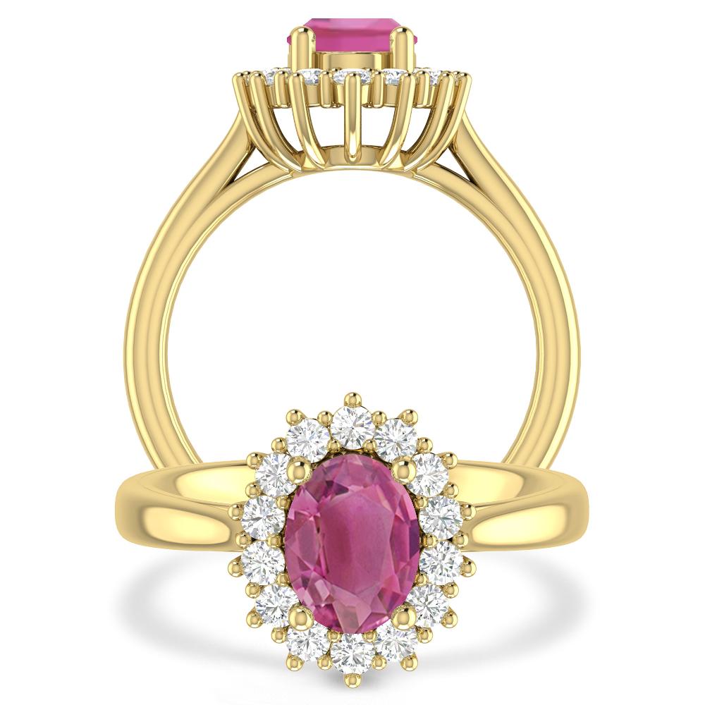 Yellow Gold - Pink Tourmaline