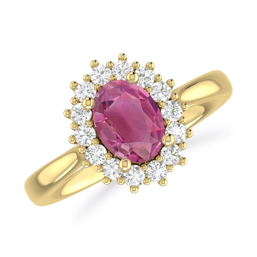 Yellow Gold - Pink Tourmaline