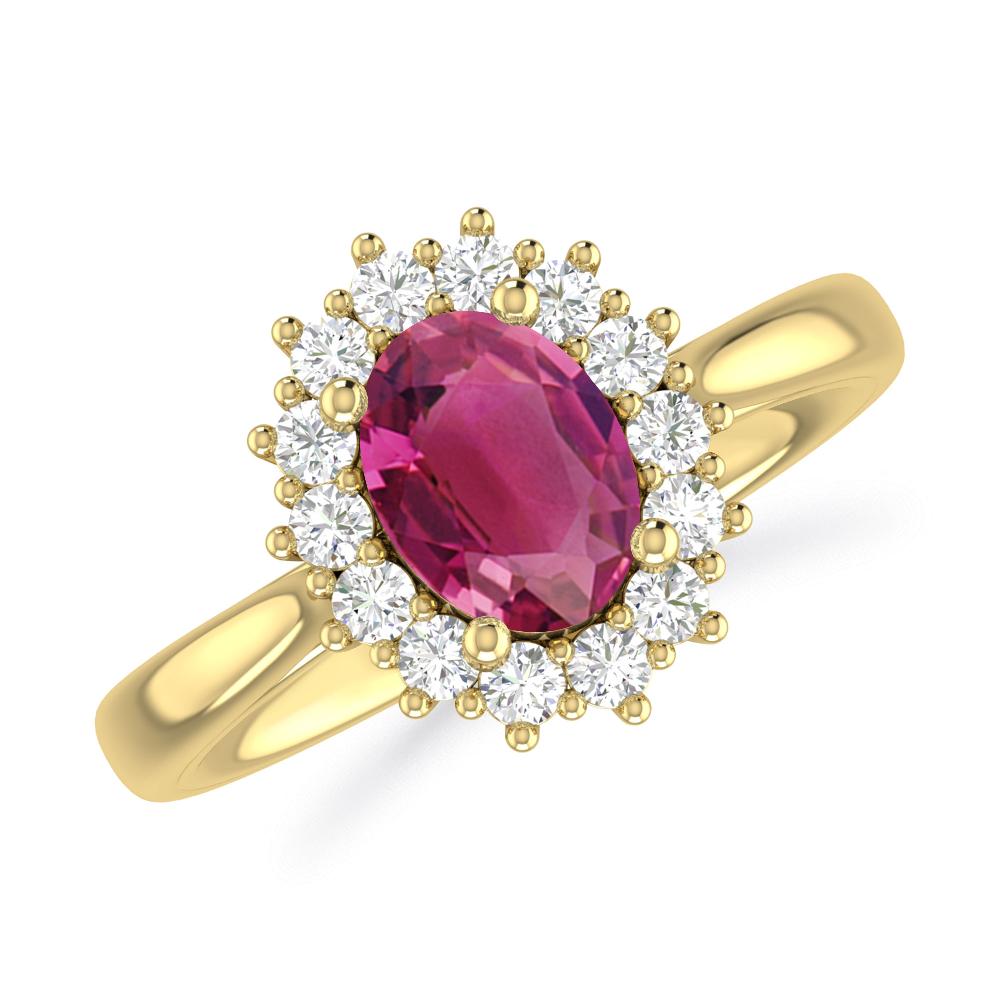 Yellow Gold - Pink Tourmaline