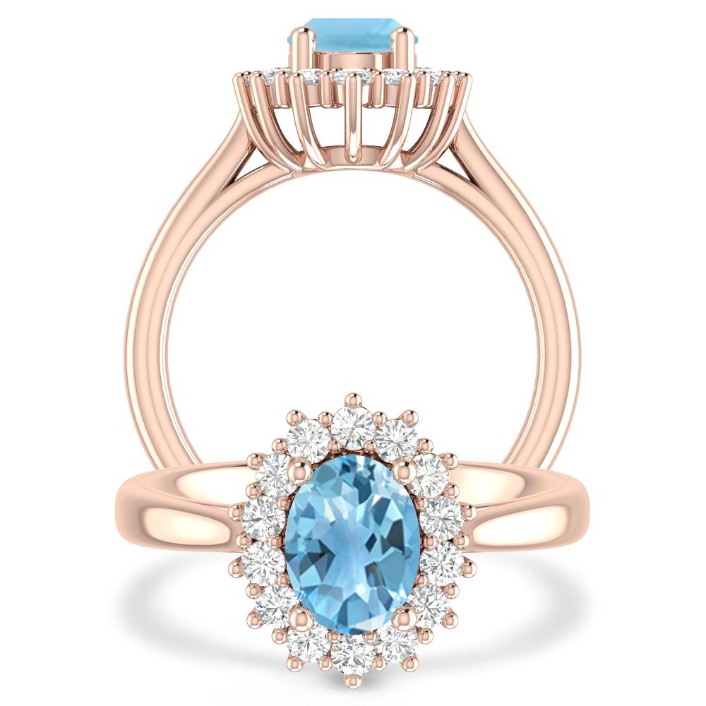 Rose Gold - Blue Topaz