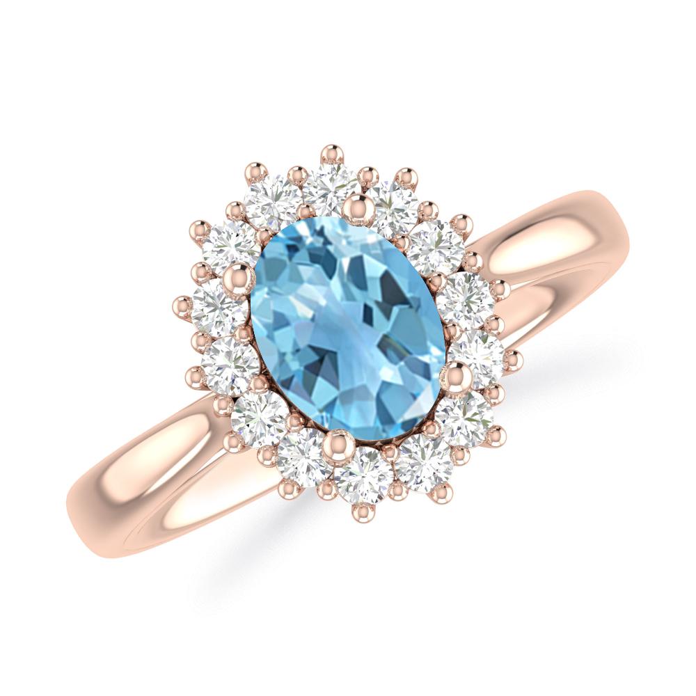 Rose Gold - Blue Topaz