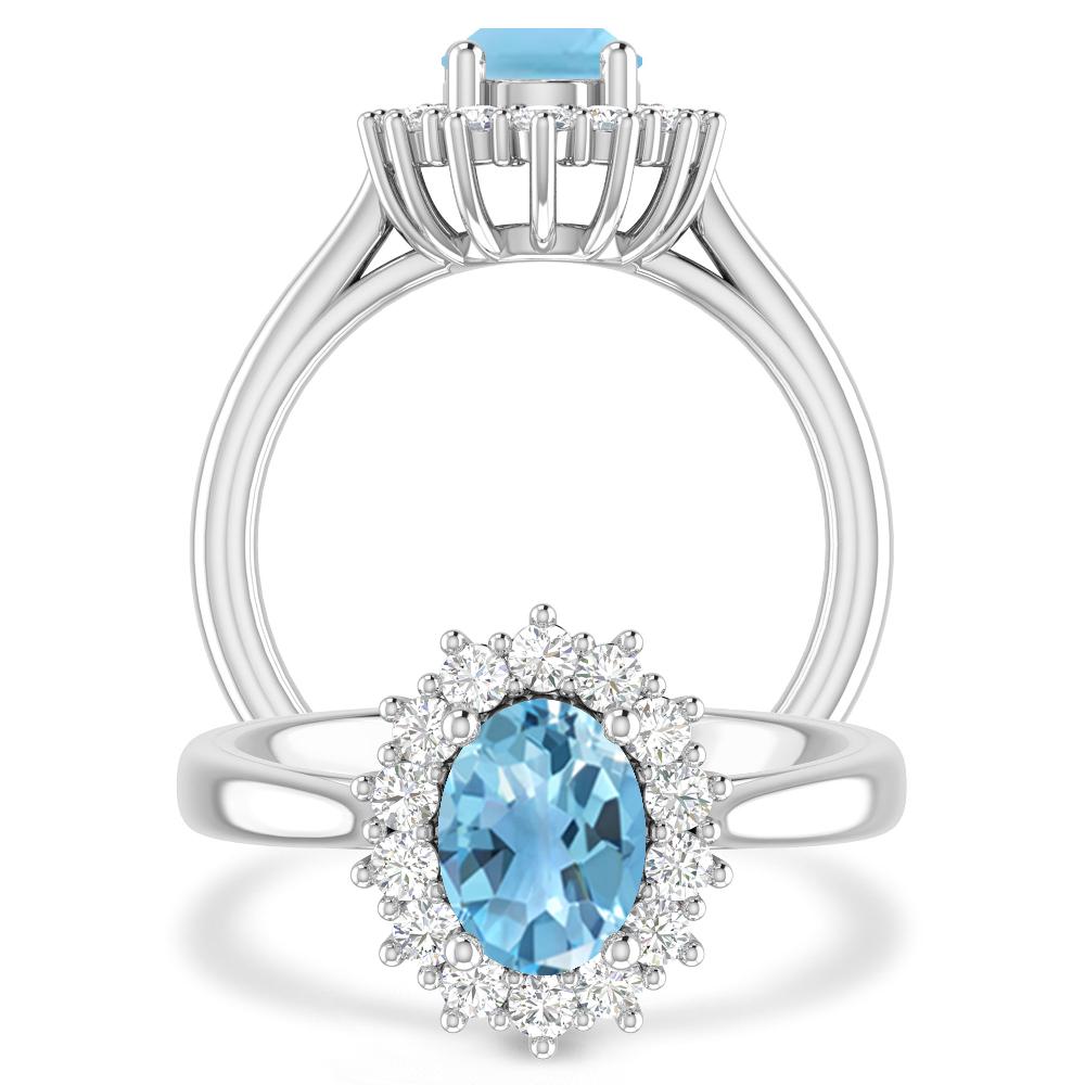 White Gold - Blue Topaz