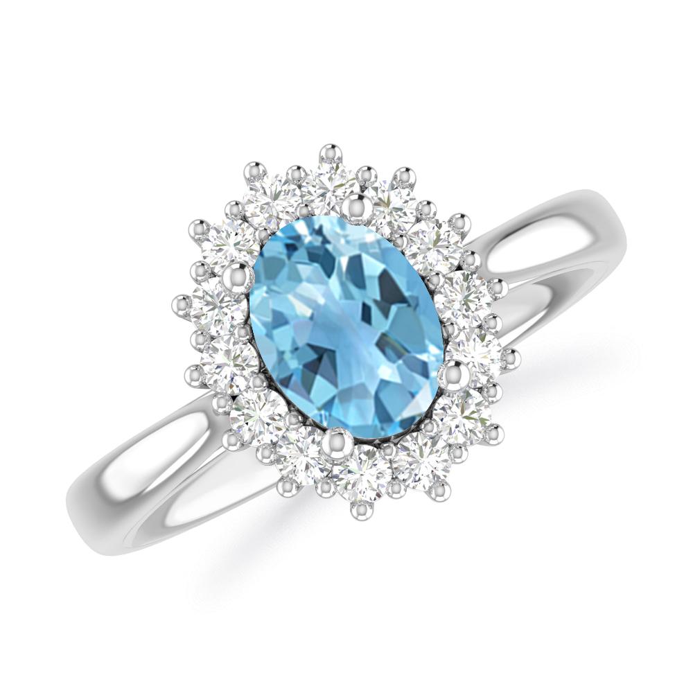 White Gold - Blue Topaz