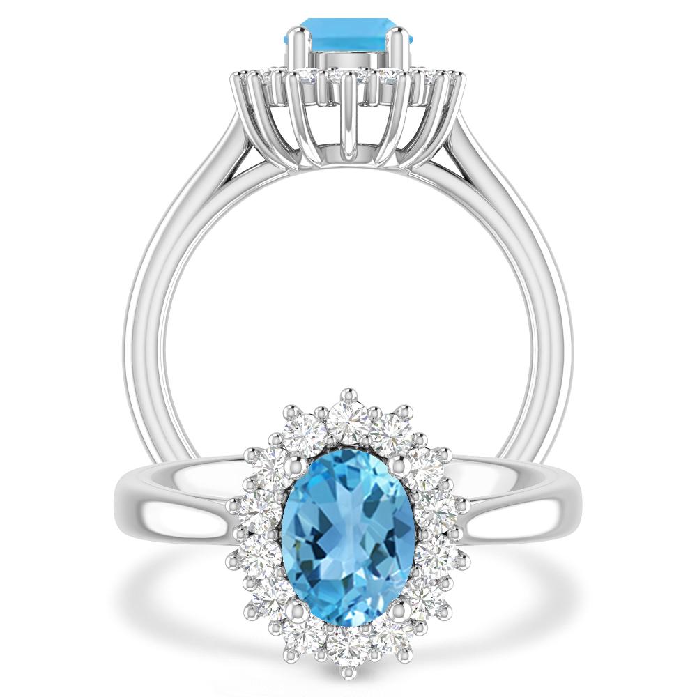 White Gold - Blue Topaz