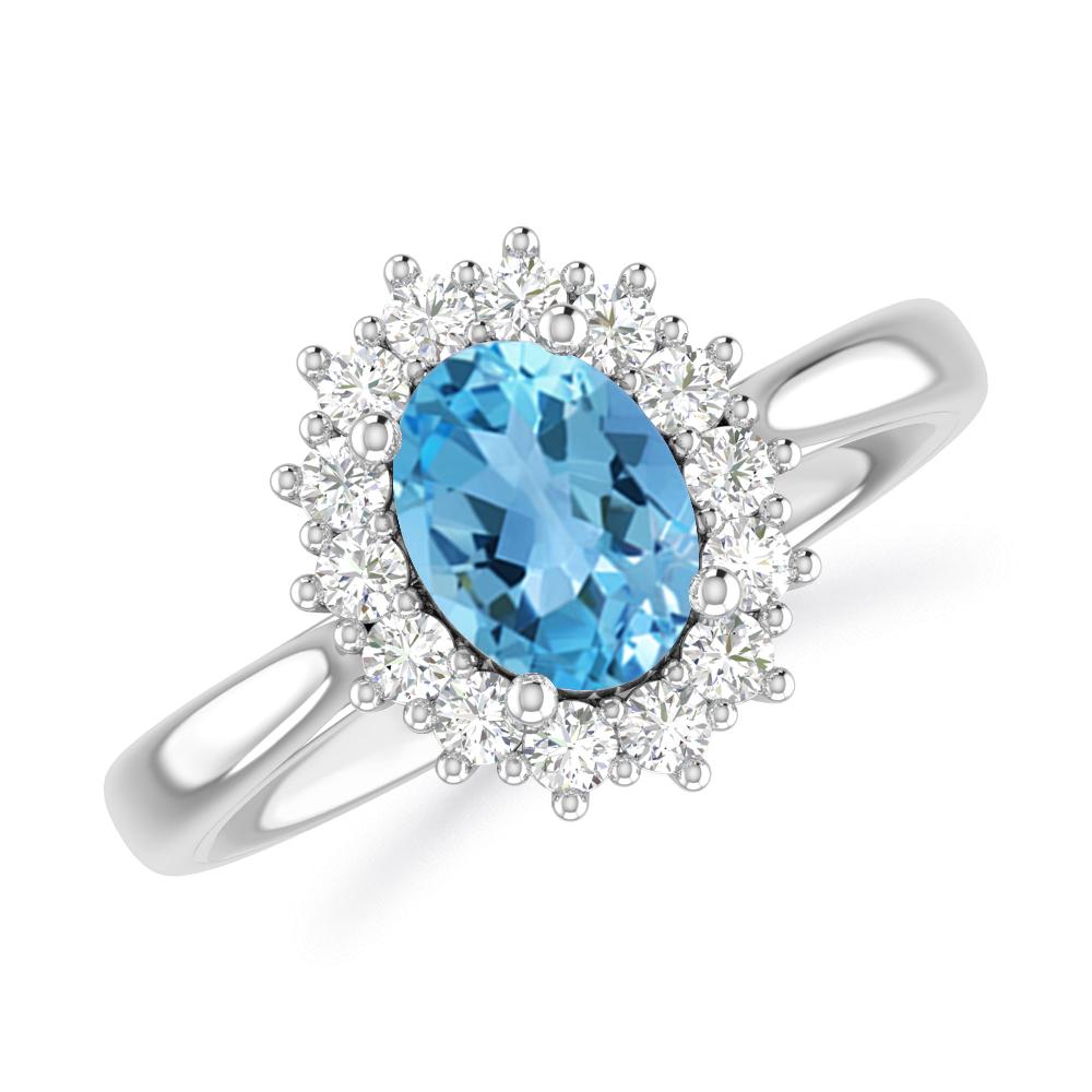 White Gold - Blue Topaz