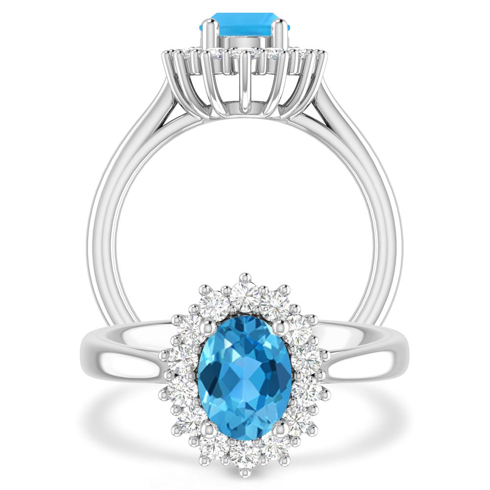 White Gold - Blue Topaz