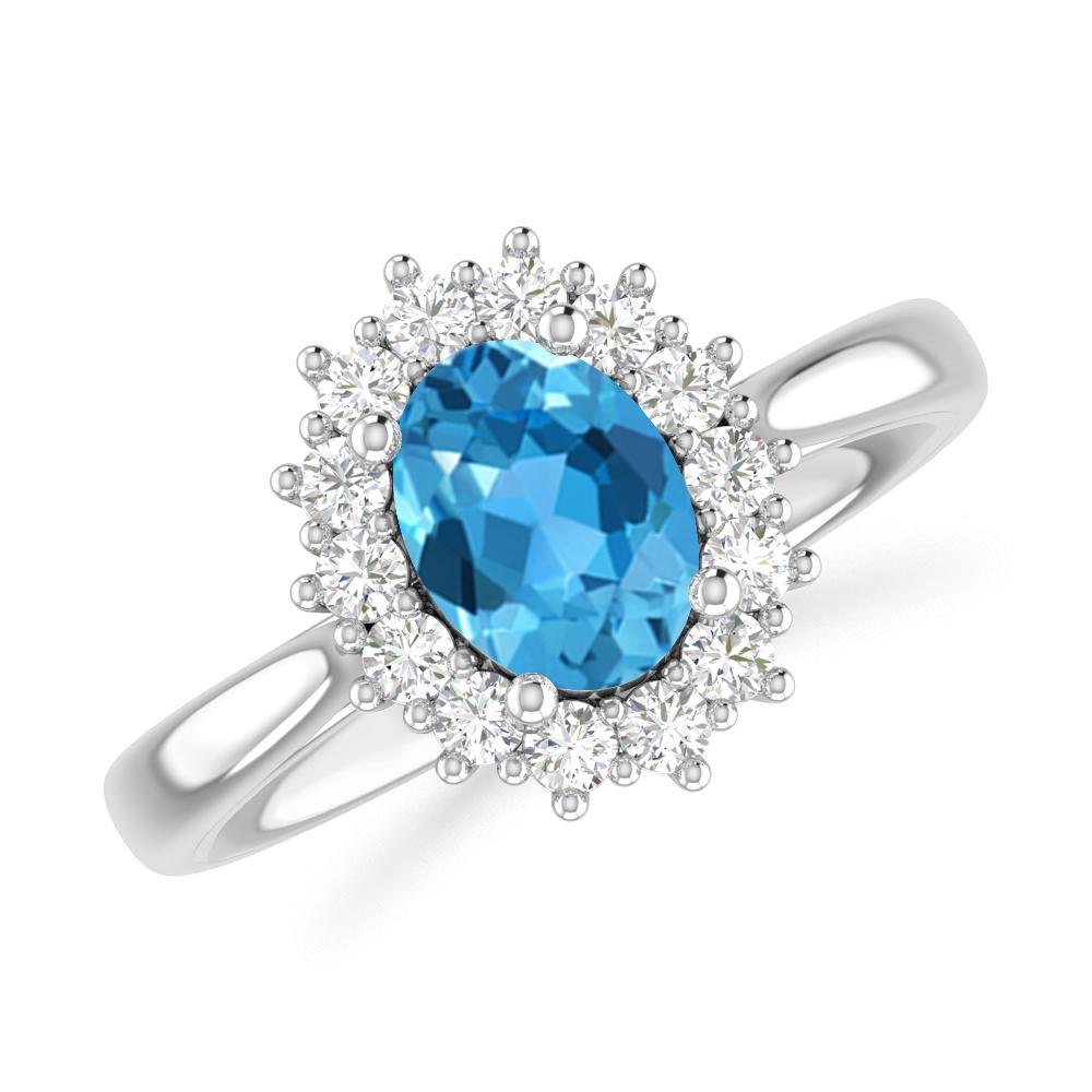 White Gold - Blue Topaz