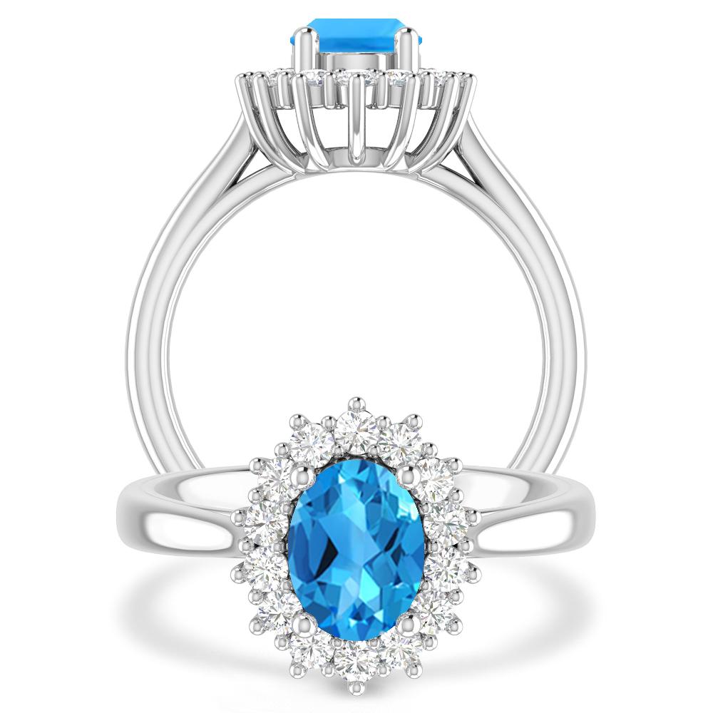 White Gold - Blue Topaz